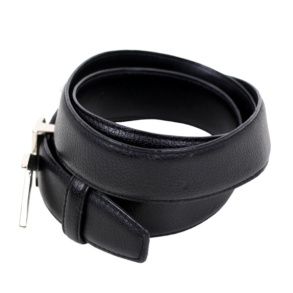 Michael Kors BLACK GENUINE LEATHER 1.25"Wd WOMEN'S LOGO DRESS BELT Sz 38"/L (A14 - Picture 2 of 9